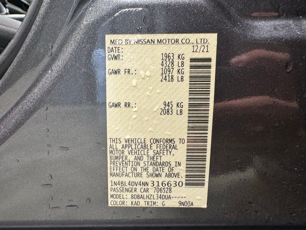 2022 Nissan Altima 2.5 SV