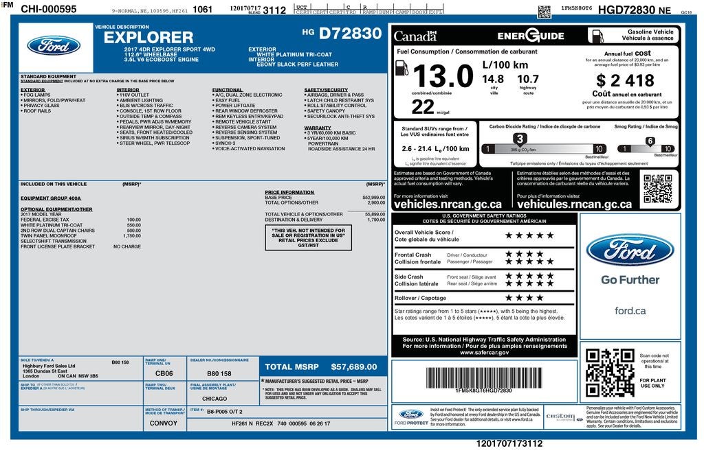 2017 Ford Explorer Sport Navigation System