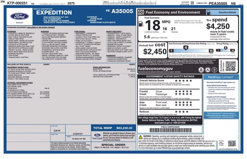 2023 Ford Expedition XLT 4x4 NAVIGATION SYNC REAR CAMERA