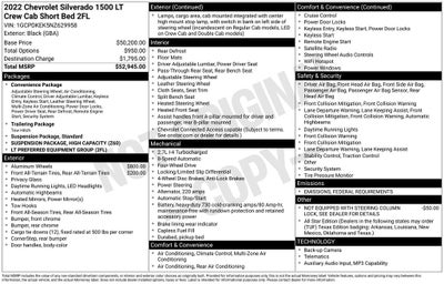 2022 Chevrolet Silverado 1500 LT Crew Cab 4x4 Rear Camera Alloys Wheels