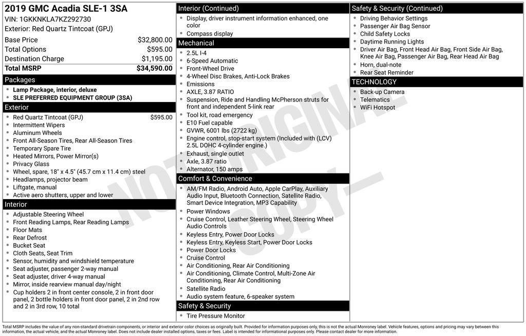 2019 GMC Acadia SLE-1