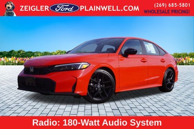 2025 Honda Civic Sport Leather Sport Pkg Black Wheels Rear Camera