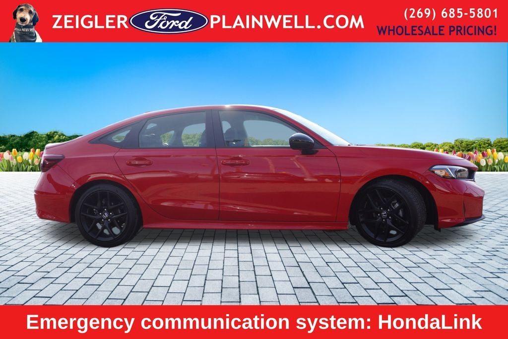 2025 Honda Civic Sport Leather Sport Pkg Black Wheels Rear Camera