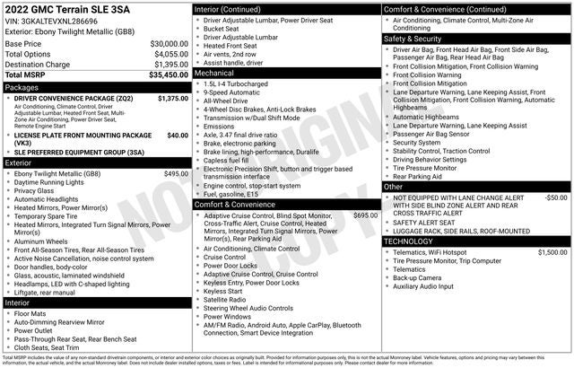 2022 GMC Terrain AWD SLE