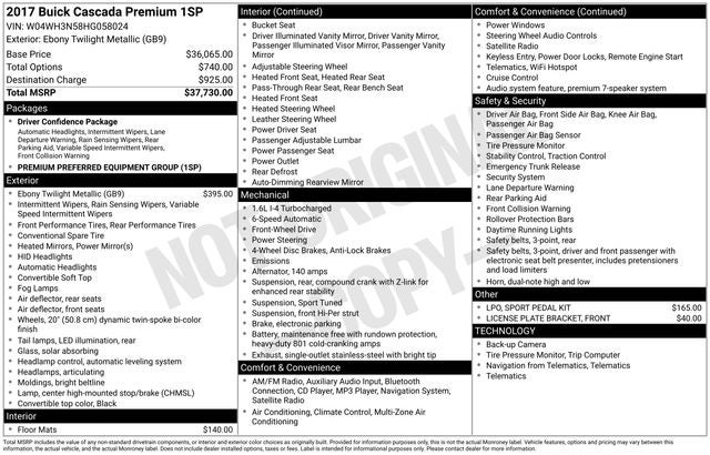 2017 Buick Cascada Premium