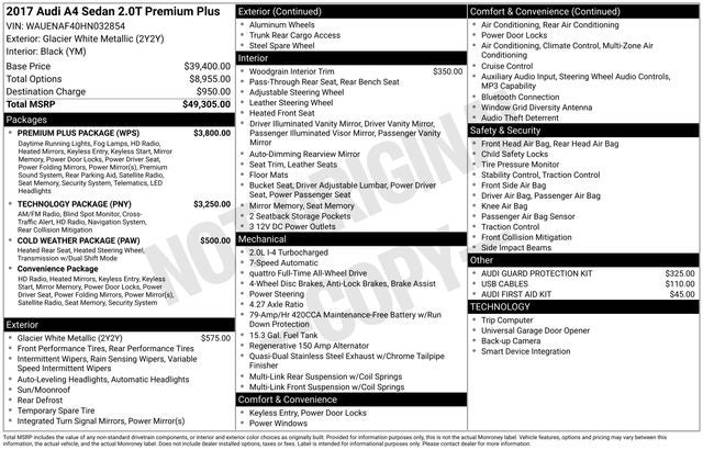 2017 Audi A4 2.0T Premium