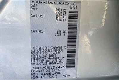 2024 Nissan Altima 2.5 SV