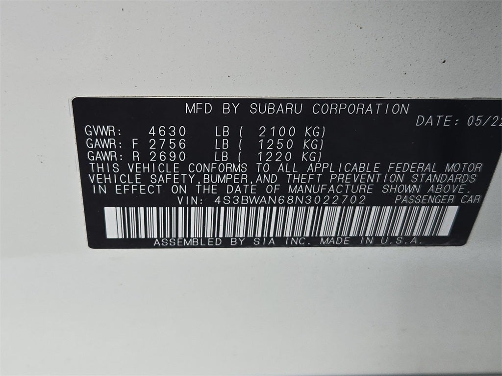 2022 Subaru Legacy Limited AWD